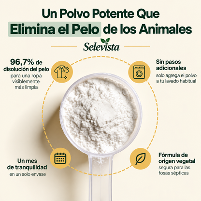 Poudre anti-poils pour machine à laver