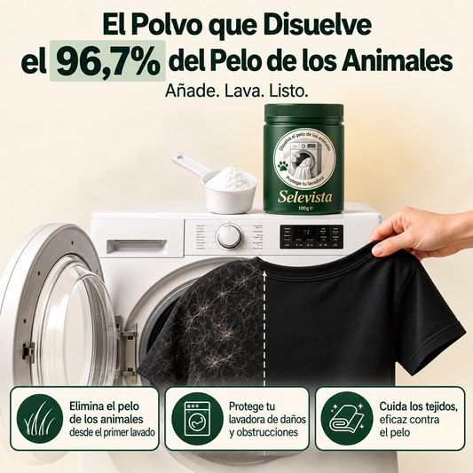 Poudre anti-poils pour machine à laver